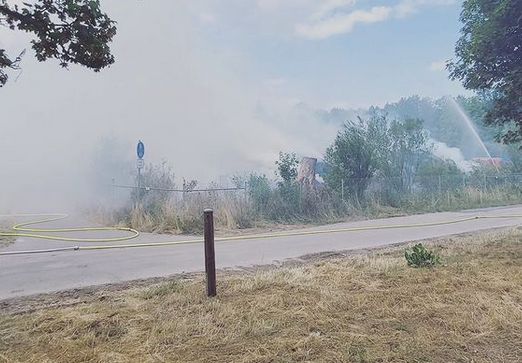Extreme Rauchentwicklung auf dem Grüngutsammelplatz